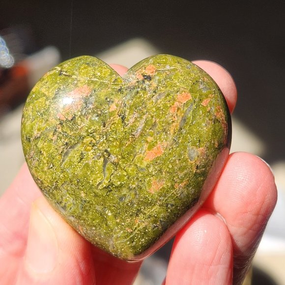 Unakite Heart Natural Mineral Rock Stone Valentine - Picture 2 of 4